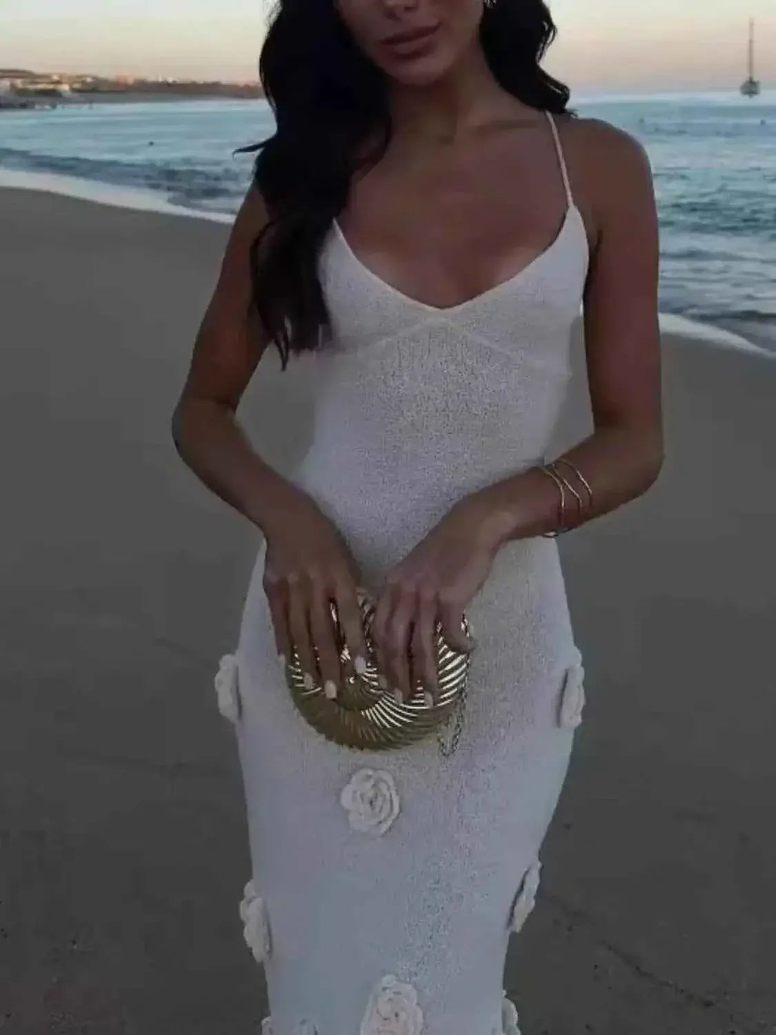 Sweater Dress - Flower Maxi Cami Dress