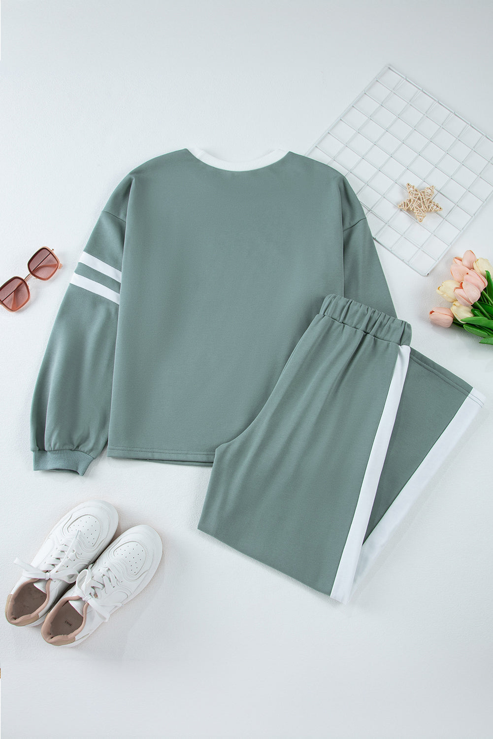 Varsity Stripe Pullover and Drawstring Pant Set