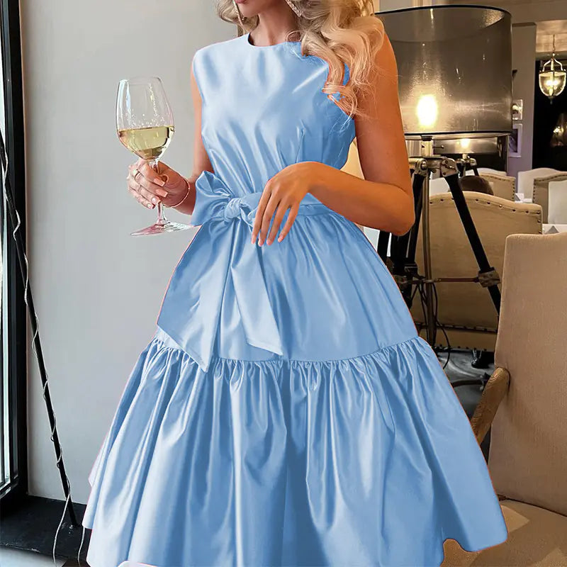 Fashionable Women's Sleeveless Round Neck Dress