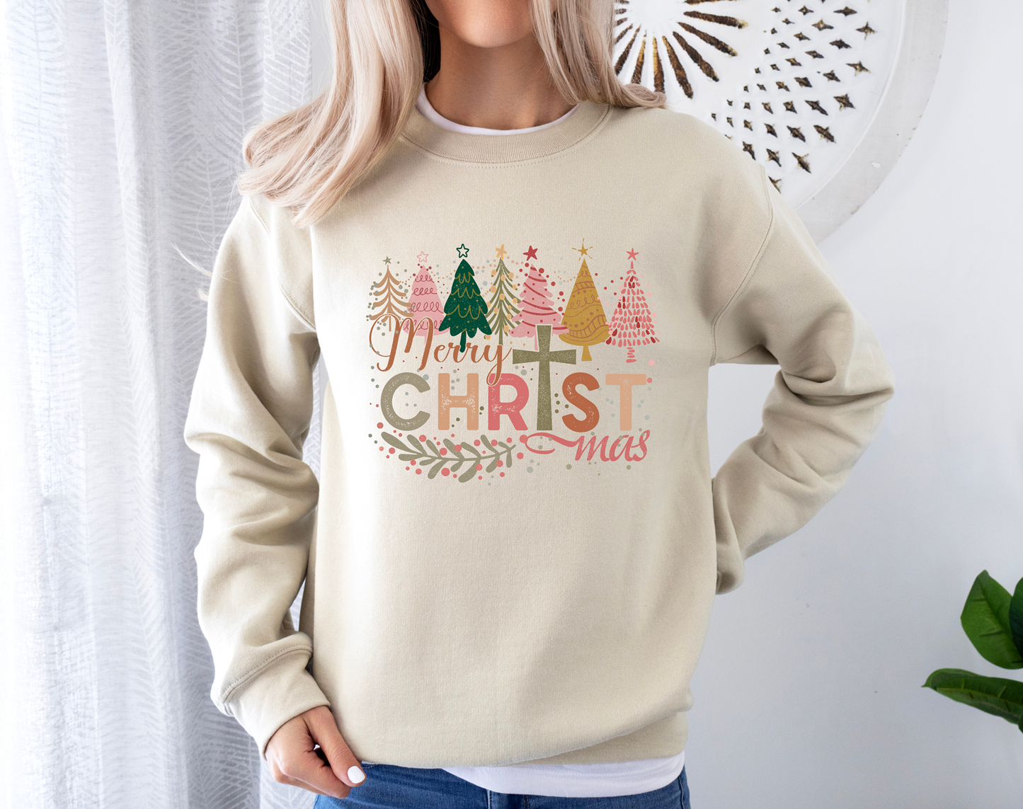 Merry Christmas Cross Tee or Sweatshirt