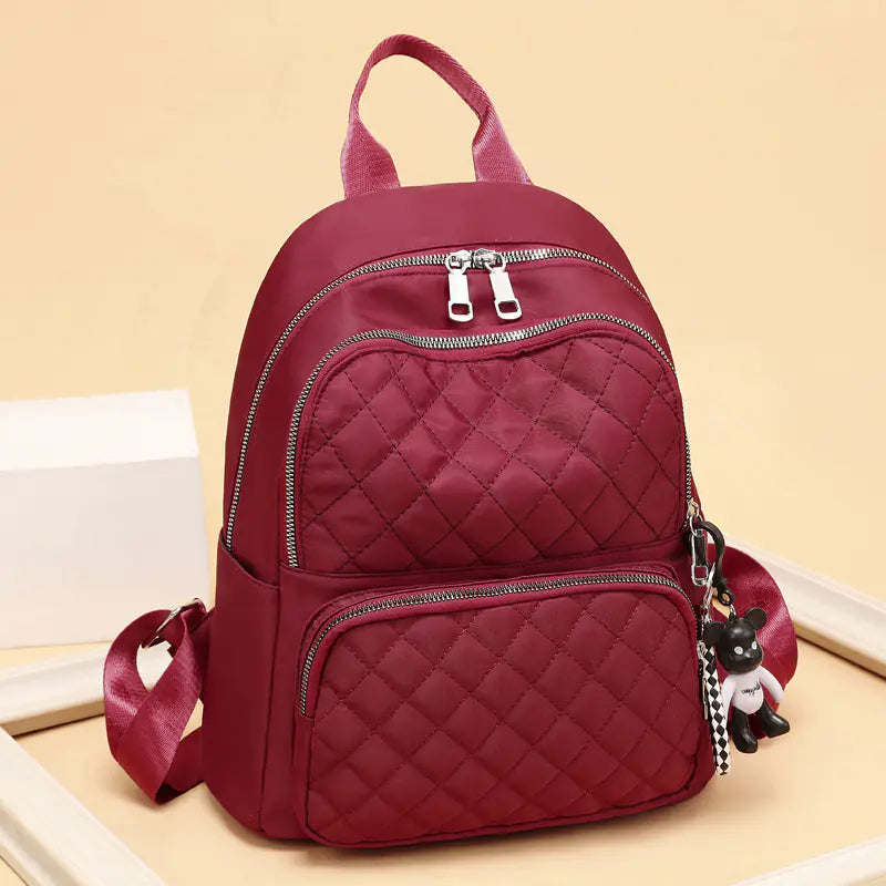 Waterproof Women's Backpack with Large Capacity and Gold Zipper